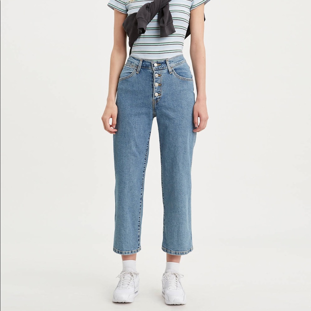 Levis Cropped High Waisted Jeans